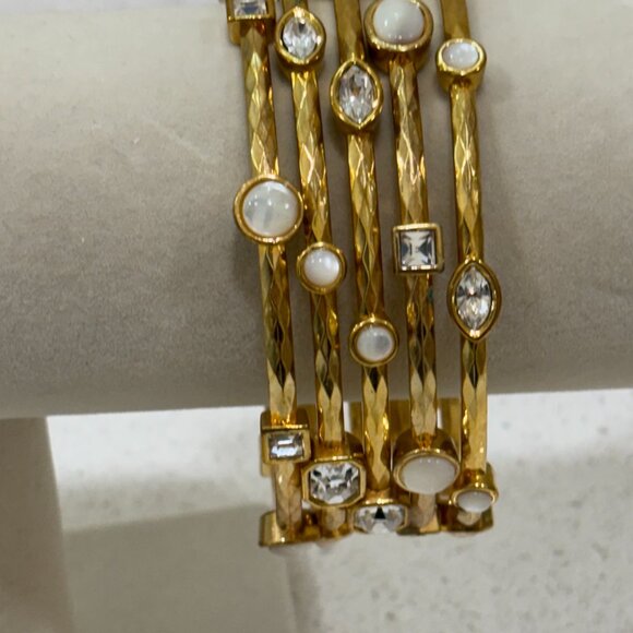 Graziano Gold Tone Stackable Bangles - Picture 8 of 13